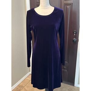 Vintage 90s Amethyst Velvet Long Sleeve Dress